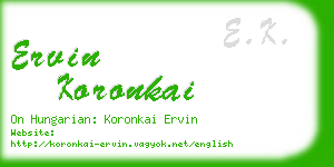 ervin koronkai business card